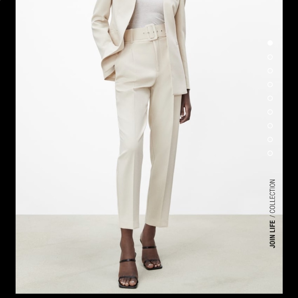 New with tags pants with fabric covered belt